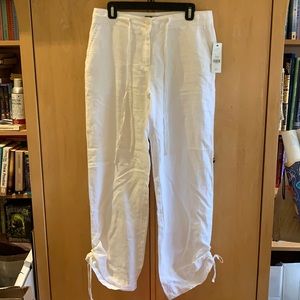 NWT white linen pants